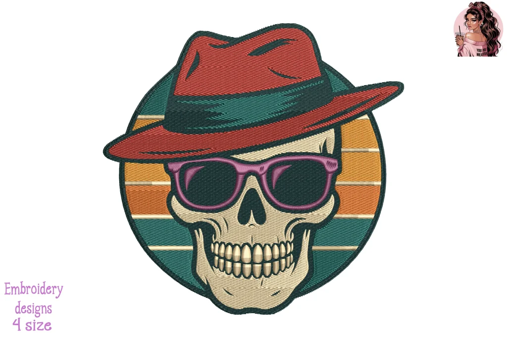 Vintage Cool Bones Embroidery