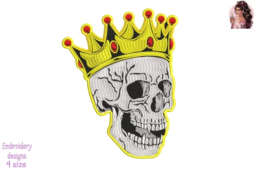 Skeleton King Embroidery Design