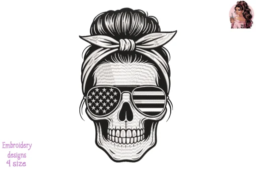 Messy Bun Embroidery Design