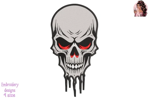 Skull Embroidery Design