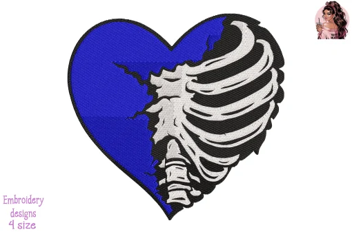 Police Rib Cage Embroidery Design