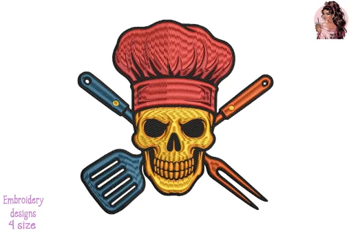Death Chef Embroidery Design