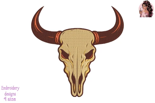 Desert Skull Embroidery Design