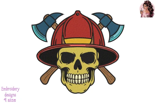 Skullfire Brigade Embroidery Design
