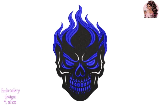Blue Flame Enforcer Embroidery Design