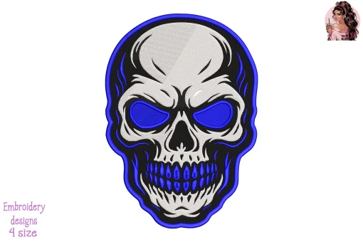 Blue Justice Embroidery Design