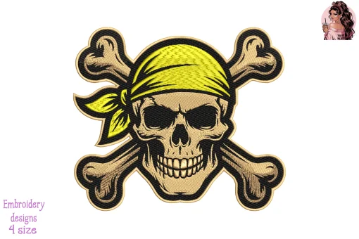 Skull Line Dispatcher Embroidery Design – 911 Dispatcher & First Responder Machine Embroidery Pattern