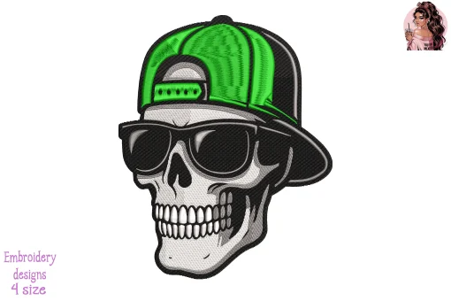Tactical Skull Embroidery Design