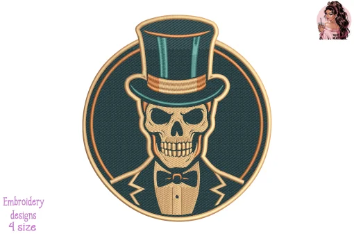 The Elegant Skull Embroidery Design