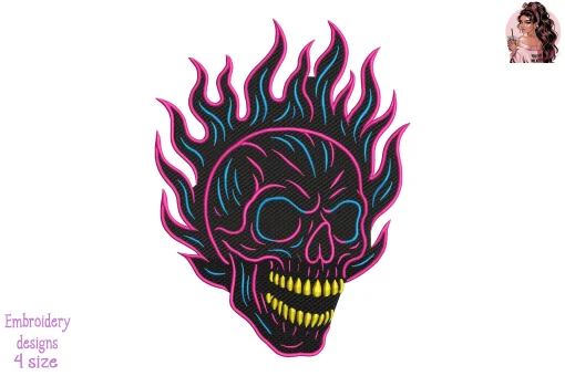 Glow Reaper Embroidery Design
