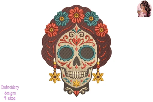 La Reina de la Muerte Embroidery Design