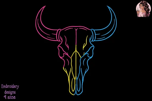 Skull of the Wild Embroidery Design