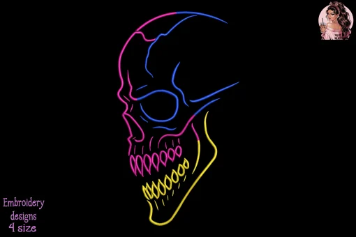 Neon Reaper Embroidery Design