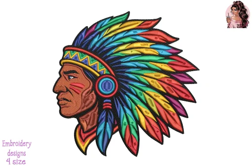 Rainbow Chief Embroidery Design