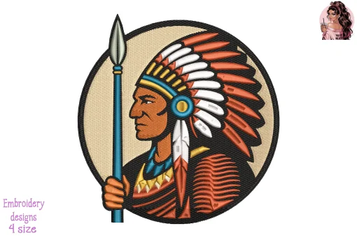 Circle of the Tribal Guardian Embroidery Design