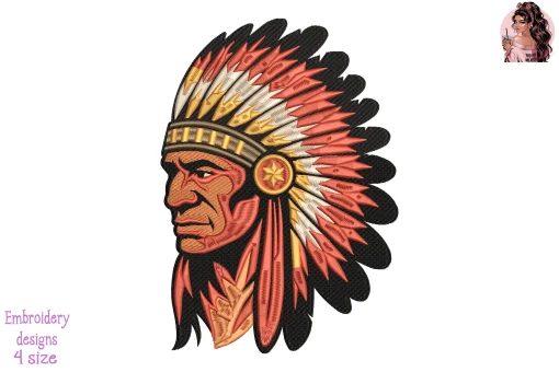 Sunfire Tribal Warrior Embroidery Design