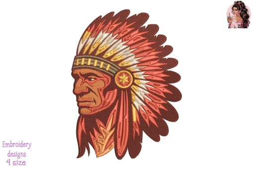 The Crimson Star Chief Embroidery Design