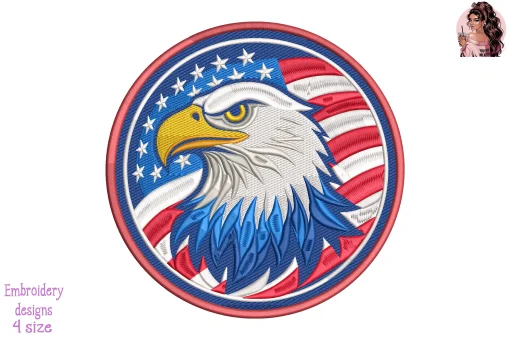 Patriot Eagle Embroidery Design